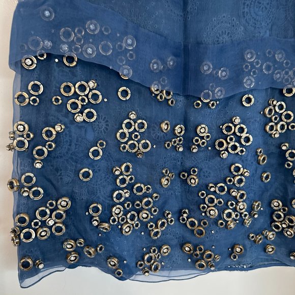 Vanessa Bruno Mini Dress Ring and Crytal Embellished Sz 38 in Blue - Picture 10 of 11